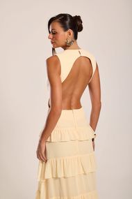 Vestido Longo Amarelo Manteiga Trancoso Sem Manga