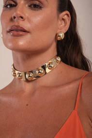 Choker Dourado Esfera