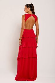 Vestido Longo Vermelho Trancoso Sem Manga