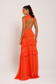 Vestido Longo Coral Trancoso Sem Manga