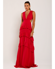 Vestido Longo Vermelho Trancoso Sem Manga