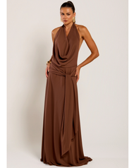 Vestido Longo Marrom Marrakech