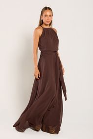 Vestido Longo Marrom Sevilha