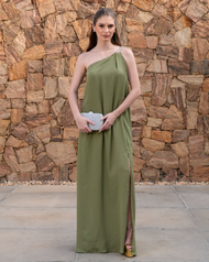 Vestido Longo Verde Oliva Claro Itália