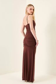 Vestido Longo Marrom Flórida