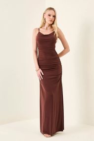 Vestido Longo Marrom Flórida