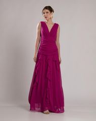 Vestido Longo Fúcsia Tahiti 