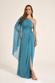 Vestido Longo Azul Dusty Suécia