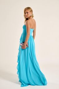 Vestido Longo Azul Turquesa Jericoacoara Chifon