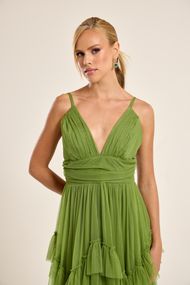  Vestido Longo Verde Oliva San Martin