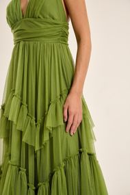  Vestido Longo Verde Oliva San Martin