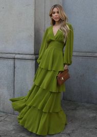Vestido Longo Verde Oliva Nice 