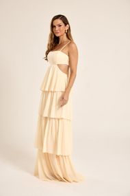 Vestido Longo Amarelo Manteiga Pernambuco 