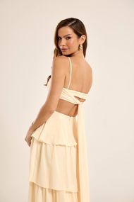 Vestido Longo Amarelo Manteiga Pernambuco 