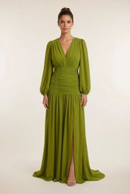 Vestido Longo Verde Oliva  Doha