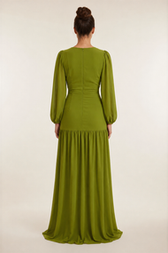  Vestido Longo Verde Oliva  Doha