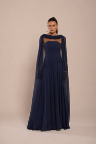 Vestido Longo Azul Marinho  Algarve