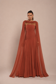 Vestido Longo Terracota Escuro Algarve