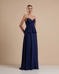 Vestido Longo Azul Marinho Chile 