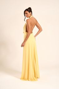 Vestido Longo Amarelo Manteiga Marrocos