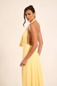 Vestido Longo Amarelo Manteiga Marrocos