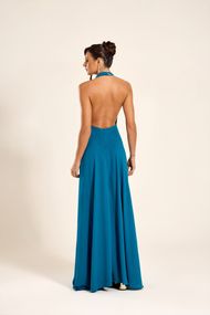 Vestido Longo Azul Petróleo  Marrocos