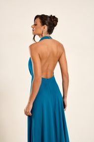 Vestido Longo Azul Petróleo  Marrocos
