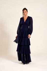 Vestido Longo Azul Marinho  Nice