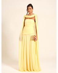 Vestido Longo Amarelo Manteiga Algarve