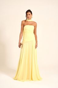 Vestido Longo Amarelo Manteiga Algarve