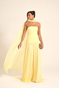 Vestido Longo Amarelo Manteiga Algarve