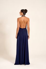 Vestido Longo Azul Marinho Marrocos