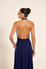 Vestido Longo Azul Marinho Marrocos