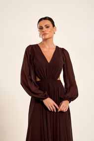  Vestido Longo Marrom Patagônia