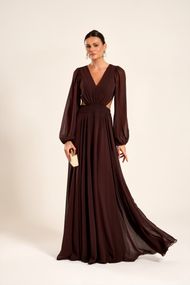  Vestido Longo Marrom Patagônia