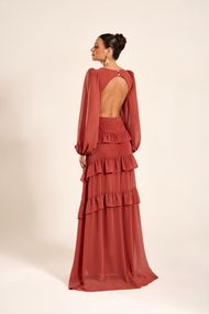 Vestido Longo Terracota Escuro Trancoso