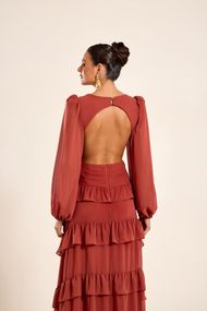 Vestido Longo Terracota Escuro Trancoso