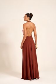 Vestido Longo Terracota Escuro Marrocos