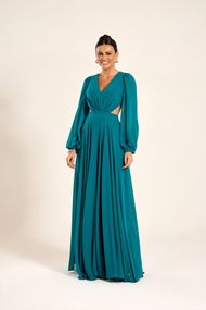 Vestido Longo Verde Petróleo Patagônia 