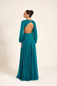 Vestido Longo Verde Petróleo Patagônia 