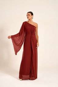 Vestido Longo Terracota Escuro Positano