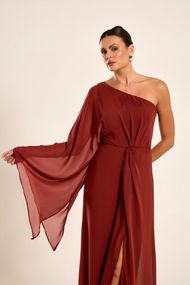 Vestido Longo Terracota Escuro Positano