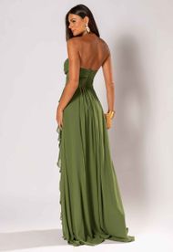 Vestido Longo Verde Oliva Jericoacoara Chifon