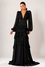 Vestido Longo Preto Trancoso