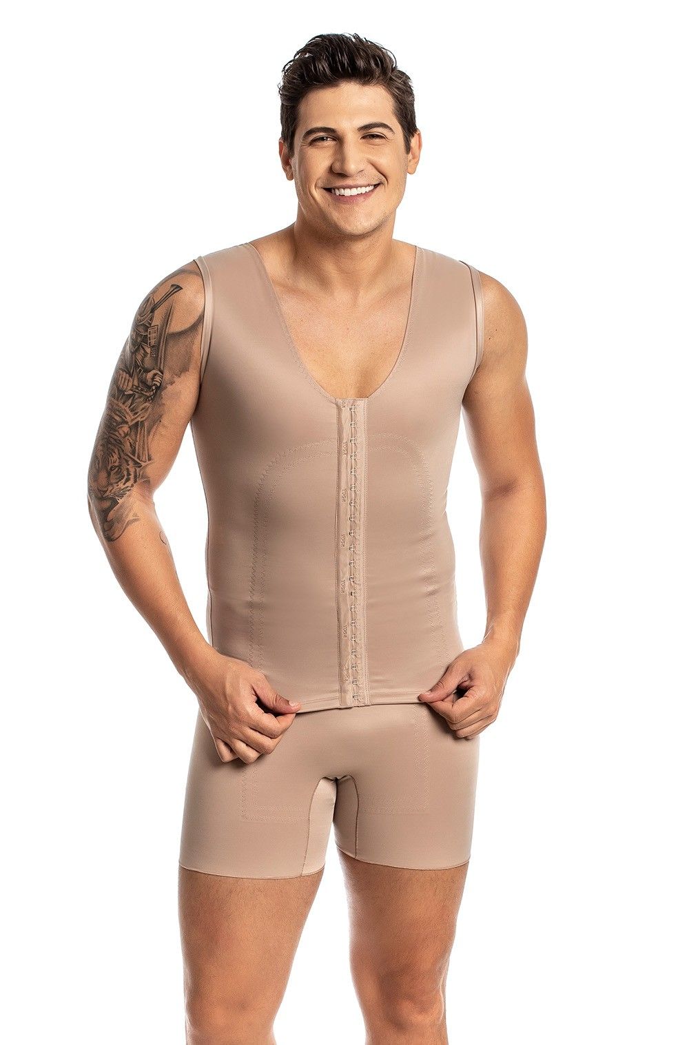 Camisete Yoga Slim Masculino com Abertura Frontal - 3069 A H 06CM+COMP