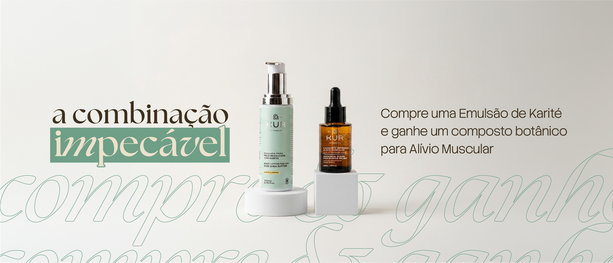 Compre uma emulsão de karité e ganhe um composto para alívio muscular