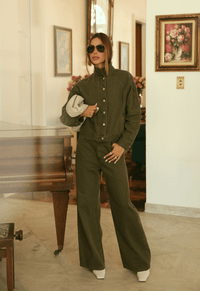 Foto do produto Calça Extra Wide Leg Palaise Edition Verde Coco