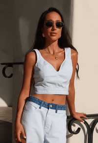 Foto do produto Top Crpped Stripes Coast Blue