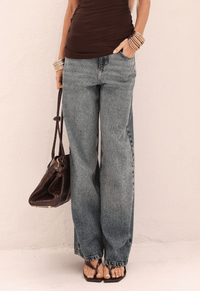 Foto do produto Calça Baggy Bastille Escuro Dirty Wash