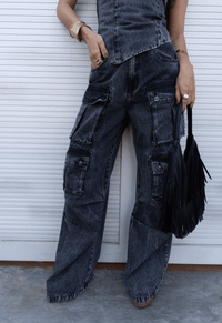 Foto do produto Calça Cargo Utility Black Estonado